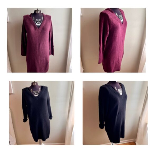 Old Navy SoSoft Sweater Dress 2-Pack – Black & Burgundy (S, NWT) - Picture 1 of 8